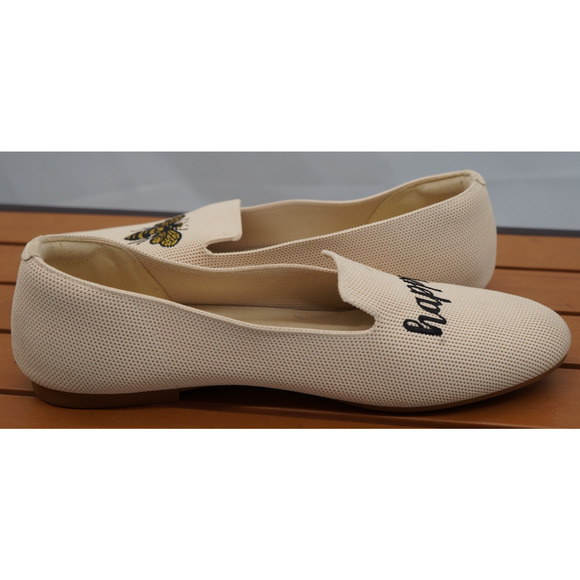 Vivaia, Round-Toe Embroidered Loafers (Audrey) - cream ivory-bee happy. Sz 39.5 - Picture 9 of 11